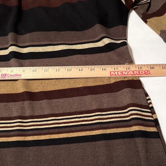 Olivia Matthews brown striped knit dress with scoop neck tie waist XL - Picture 9 of 10